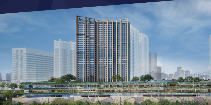 High-rise condominium building with modern architecture in Metro Manila