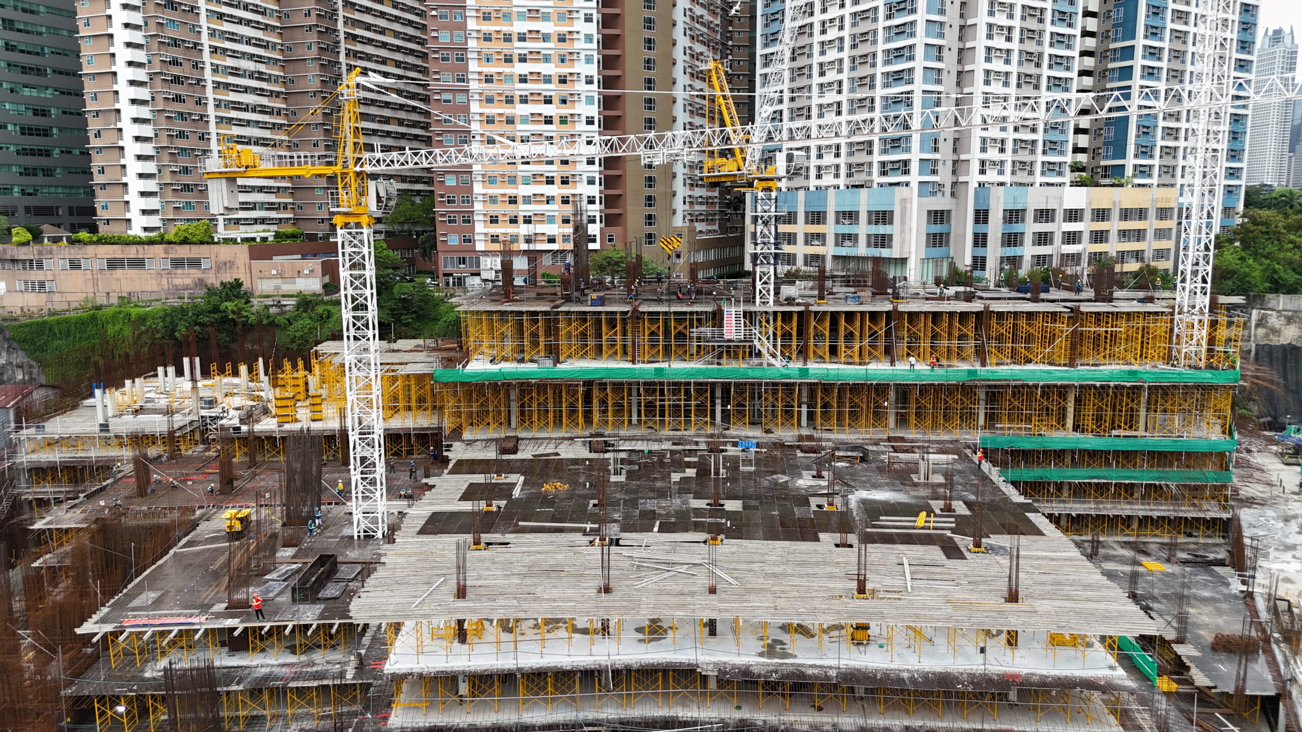 Upper podium construction area